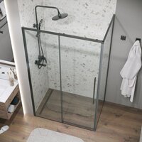 Душевой уголок Grossman Galaxy 110х100х195 120.K33.01.1110.42.00 (графит сатин/прозрачное стекло) - Превью изображения №9 — Интернет-магазин samo.by