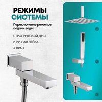Душевая система  Grocenberg GB5089CR-2 (хром) - Превью изображения №10 — Интернет-магазин samo.by