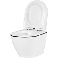 Унитаз подвесной Roxen Antares Black в комплекте с инсталляцией StounFix Dual Fresh 6 в 1 964744 (кнопка: белый глянец) - Превью изображения №9 — Интернет-магазин samo.by