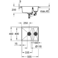 Кухонная мойка Grohe K500 60-C 55.5/46 1.5 31648AP0 (черный гранит) - Превью изображения №2 — Интернет-магазин samo.by