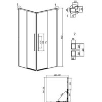 Душевой уголок Grossman Galaxy 80x70x195 300.K33.01.8070.32.00 (золото сатин/прозрачное стекло) - Превью изображения №11 — Интернет-магазин samo.by