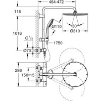Душевая система  Grohe Euphoria System 310 26075GL0 (холодный рассвет) - Превью изображения №2 — Интернет-магазин samo.by