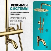 Душевая система  Grocenberg GB7099 (золото глянец) - Превью изображения №6 — Интернет-магазин samo.by