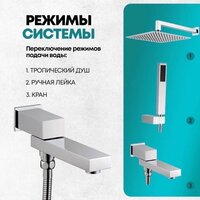 Душевая система  Grocenberg GB5089CR-1 (хром) - Превью изображения №10 — Интернет-магазин samo.by