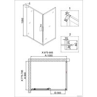Душевой уголок Niagara NG-6881-08 100x80 (черный) - Превью изображения №3 — Интернет-магазин samo.by