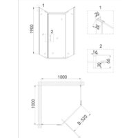 Душевой уголок Niagara NG-6834-08 100x100x190 - Превью изображения №3 — Интернет-магазин samo.by