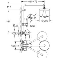 Душевая система  Grohe New Tempesta Cosmopolitan 200 26244001 - Превью изображения №2 — Интернет-магазин samo.by