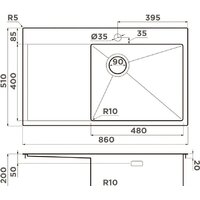 Кухонная мойка Omoikiri Akisame 86-GB-R Side (графит) - Превью изображения №6 — Интернет-магазин samo.by