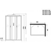 Душевая кабина Niagara NG-33974-14QF 90x70 (матовое стекло) - Превью изображения №4 — Интернет-магазин samo.by