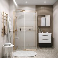Душевой уголок Grossman Pragma 100x90x195 120.K33.03.1090.32.00 (золото сатин/стекло прозрачное) - Превью изображения №8 — Интернет-магазин samo.by
