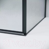 Душевая стенка Grossman Galaxy 100х195 200.K33.01.100.21.02 (черный матовый/стекло шиншилла) - Превью изображения №3 — Интернет-магазин samo.by