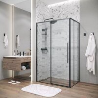 Душевая стенка Grossman Galaxy 100х195 200.K33.01.100.21.02 (черный матовый/стекло шиншилла) - Превью изображения №5 — Интернет-магазин samo.by