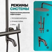 Душевая система  Grocenberg GB7099 (графит) - Превью изображения №4 — Интернет-магазин samo.by