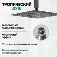 Душевая система  Grocenberg GB5089BL-4 (черный матовый) - Превью изображения №10 — Интернет-магазин samo.by