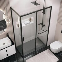 Душевой уголок Grossman Style 110x80x195 120.K33.05.1180.21.00 (черный матовый/прозрачное стекло) - Превью изображения №10 — Интернет-магазин samo.by