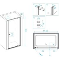 Душевая дверь RGW PA-02-B 41080200-14 100 (черный/прозрачное стекло) - Превью изображения №4 — Интернет-магазин samo.by