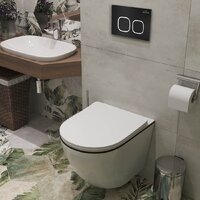 Унитаз подвесной Roxen Antares Black в комплекте с инсталляцией StounFix Dual Fresh 6 в 1 964755 (кнопка: черный матовый) - Превью изображения №12 — Интернет-магазин samo.by