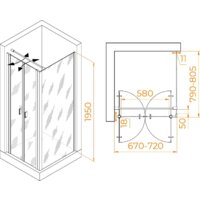 Душевой уголок RGW PA-144B (PA-104B+Z-050-2B+O-104B) 060814478-014 70x80 (черный/прозрачное стекло) - Превью изображения №2 — Интернет-магазин samo.by