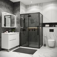 Душевой уголок Grossman Cosmo 100x90x195 120.K33.02.1090.21.10 (черный матовый/тонированно стекло) - Превью изображения №6 — Интернет-магазин samo.by