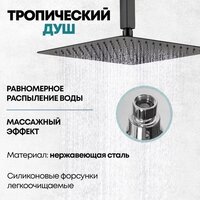Душевая система  Grocenberg GB5089BL-2 (черный матовый) - Превью изображения №12 — Интернет-магазин samo.by