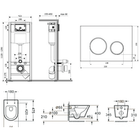 Унитаз подвесной Lavinia Boho Biore Compacto Rimless 6 в 1 77050180 (черное стекло) - Превью изображения №2 — Интернет-магазин samo.by
