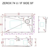 Кухонная мойка ZorG Zerox 74 U / IF Side SF PVD Gunblack - Превью изображения №4 — Интернет-магазин samo.by