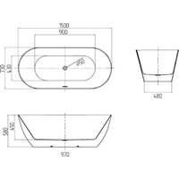 Ванна Grossman Classic GR-12500 150x75 - Превью изображения №6 — Интернет-магазин samo.by