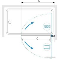 Стеклянная шторка для ванны RGW SC-109B 800 411110908-14 - Превью изображения №4 — Интернет-магазин samo.by