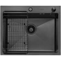Кухонная мойка ARFEKA ECO AR мойка 600*500, коландер F, дозатор BLACK DECOR VOLCANIC - Превью изображения №2 — Интернет-магазин samo.by