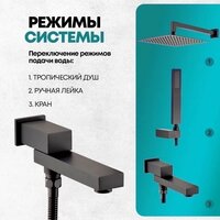 Душевая система  Grocenberg GB5089BL-1 (черный матовый) - Превью изображения №10 — Интернет-магазин samo.by
