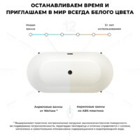 Ванна Wellsee FR.Euphoria 2.0 166x77 235501001 (отдельностоящая ванна белый глянец, экран, ножки матовый черный) - Превью изображения №7 — Интернет-магазин samo.by