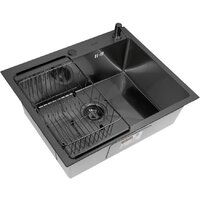 Кухонная мойка ARFEKA ECO AR мойка 600*500, коландер F, дозатор BLACK DECOR MILLET - Превью изображения №3 — Интернет-магазин samo.by