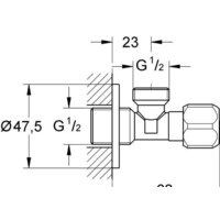 Запорная арматура Grohe Вентиль горизонтальный для смесителя 1/2