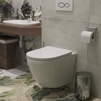 Унитаз подвесной Roxen Antares 530185-01 в комплекте с инсталляцией StounFix Dual Fresh 6 в 1 966626 (кнопка: бежевый) - Превью изображения №9 — Интернет-магазин samo.by