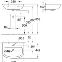 Умывальник Grohe 39421000 60.9x44.2 - Превью изображения №6 — Интернет-магазин samo.by