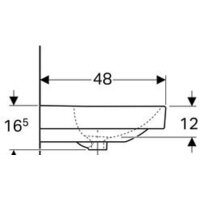 Умывальник Geberit Smyle Square 500.253.01.1 - Превью изображения №4 — Интернет-магазин samo.by
