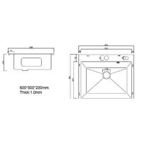 Кухонная мойка ARFEKA Eco AR 600*500 Black PVD Nano Decor - Превью изображения №7 — Интернет-магазин samo.by