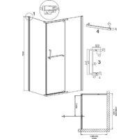 Душевой уголок Grossman Pragma 100x90x195 120.K33.03.1090.21.00 (черный матовый/стекло прозрачное) - Превью изображения №11 — Интернет-магазин samo.by