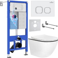 Roxen Antares Black в комплекте с инсталляцией StounFix Dual Fresh 6 в 1 964671 (кнопка: белый глянец)