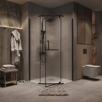 Душевой уголок Grossman Pragma 90x90x195 302.K33.03.9090.21.02 (черный матовый/шиншилла стекло) - Превью изображения №9 — Интернет-магазин samo.by