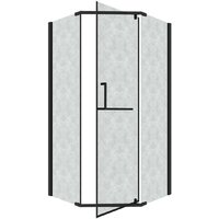 Душевой уголок Grossman Pragma 90x90x195 302.K33.03.9090.21.02 (черный матовый/шиншилла стекло) - Превью изображения №2 — Интернет-магазин samo.by