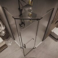 Душевой уголок Grossman Pragma 90x90x195 302.K33.03.9090.21.02 (черный матовый/шиншилла стекло) - Превью изображения №10 — Интернет-магазин samo.by