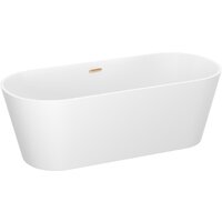 Ванна Wellsee Shell 170x75 28170304R (отдельностоящая ванна белый глянец, экран, ножки, сифон-автомат золото) - Превью изображения №2 — Интернет-магазин samo.by