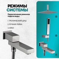 Душевая система  Grocenberg GB5089BG-2 (графит) - Превью изображения №10 — Интернет-магазин samo.by