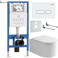 Унитаз подвесной Roxen Royal Matt в комплекте с инсталляцией StounFix Dual Fresh 6 в 1 968203 (кнопка: белый) - Превью изображения №2 — Интернет-магазин samo.by