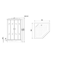 Душевая кабина Niagara NG-6001-01D 90x90x220 (прозрачное стекло) - Превью изображения №3 — Интернет-магазин samo.by