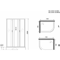 Душевая кабина Niagara NG-33184-14LBKG 110x80 - Превью изображения №4 — Интернет-магазин samo.by