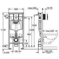 Инсталляция для унитаза Grohe Rapid SL [38750001] - Превью изображения №2 — Интернет-магазин samo.by