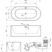 Ванна Wellsee Éclatant 2.0 167x79 231401002 (отдельностоящая ванна белый глянец, экран, ножки, сифон-автомат глянцевый белый) - Превью изображения №10 — Интернет-магазин samo.by