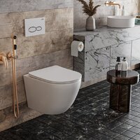 Унитаз подвесной Roxen Antares 530185-01 в комплекте с инсталляцией StounFix Dual Fresh 6 в 1 966181 (кнопка: бежевый) - Превью изображения №10 — Интернет-магазин samo.by